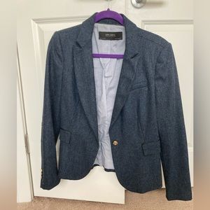 Zara blue tweed blazer with gold buttons size L